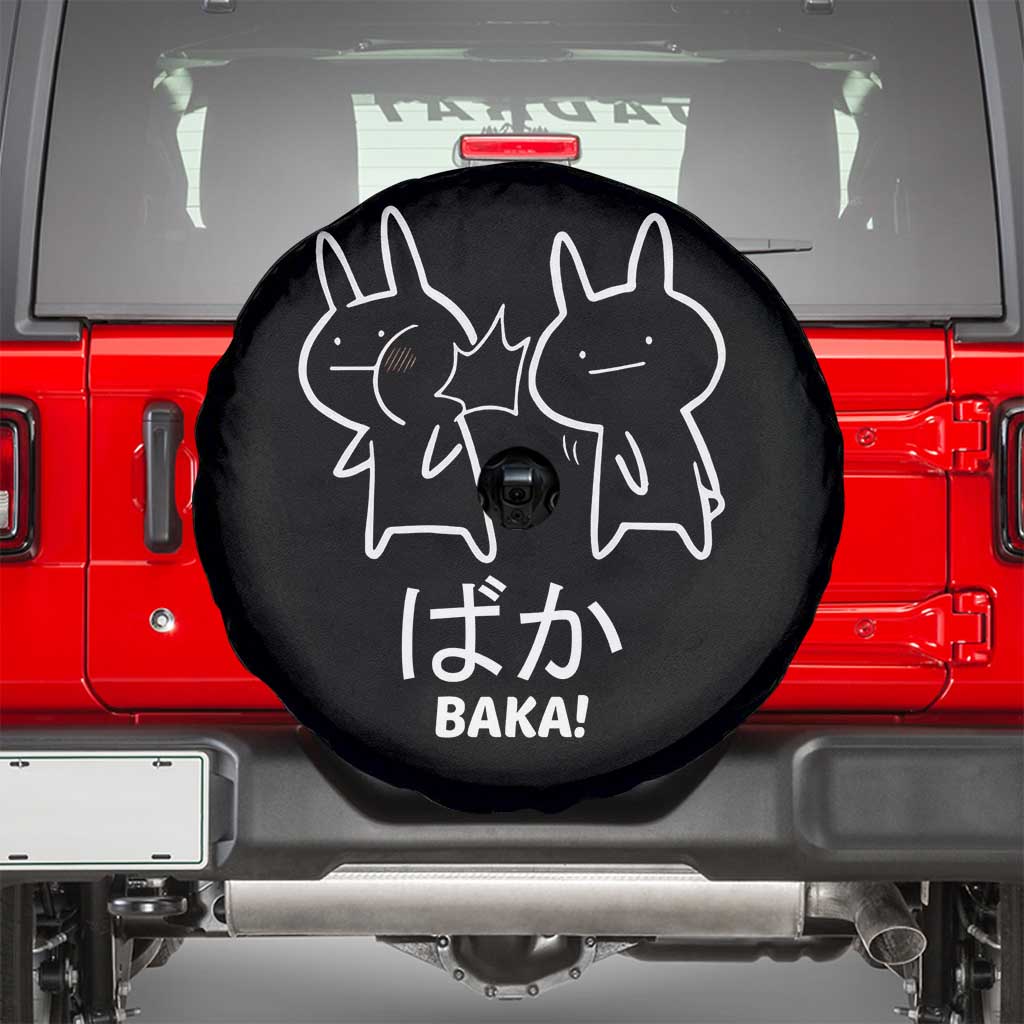 Funny Japanese Baka Spare Tire Cover Foolish Humorous Dumb Sarcasm Anime Manga Otaku TS02 Black Print Your Wear