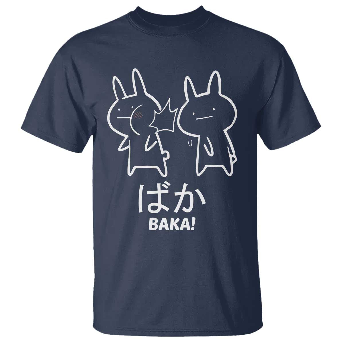 Funny Japanese Baka T Shirt Foolish Humorous Dumb Sarcasm Anime Manga Otaku TS02 Navy Print Your Wear