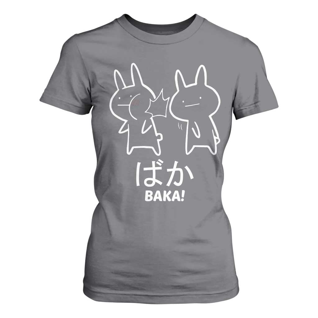 Funny Japanese Baka T Shirt For Women Foolish Humorous Dumb Sarcasm Anime Manga Otaku TS02 Charcoal Print Your Wear