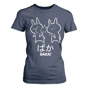 Funny Japanese Baka T Shirt For Women Foolish Humorous Dumb Sarcasm Anime Manga Otaku TS02 Navy Print Your Wear