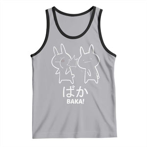 Funny Japanese Baka Tank Top Foolish Humorous Dumb Sarcasm Anime Manga Otaku TS02 Athletic Heather Black Print Your Wear