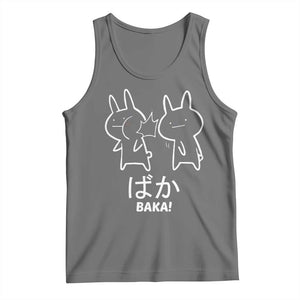 Funny Japanese Baka Tank Top Foolish Humorous Dumb Sarcasm Anime Manga Otaku TS02 Black Heather Print Your Wear