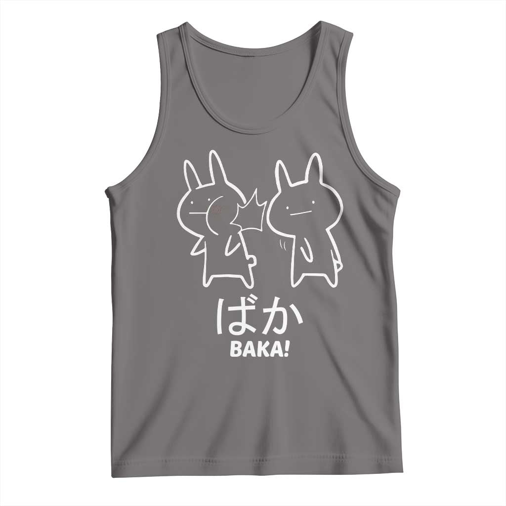 Funny Japanese Baka Tank Top Foolish Humorous Dumb Sarcasm Anime Manga Otaku TS02 Deep Heather Print Your Wear