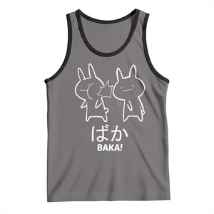 Funny Japanese Baka Tank Top Foolish Humorous Dumb Sarcasm Anime Manga Otaku TS02 Deep Heather Black Print Your Wear