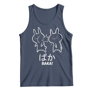 Funny Japanese Baka Tank Top Foolish Humorous Dumb Sarcasm Anime Manga Otaku TS02 Navy Print Your Wear