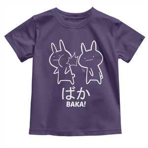 Funny Japanese Baka Toddler T Shirt Foolish Humorous Dumb Sarcasm Anime Manga Otaku TS02 Purple Print Your Wear