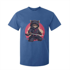Japanese Ninja Cat T Shirt For Kid Ancient Japan Warrior Samurai Tattoo Kawaii Vintage TS02 Royal Blue Print Your Wear