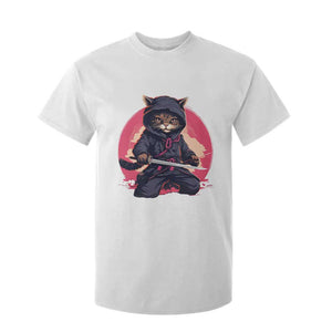Japanese Ninja Cat T Shirt For Kid Ancient Japan Warrior Samurai Tattoo Kawaii Vintage TS02 White Print Your Wear