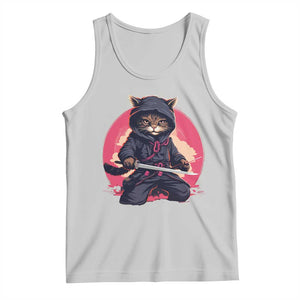 Japanese Ninja Cat Tank Top Ancient Japan Warrior Samurai Tattoo Kawaii Vintage TS02 Ash Print Your Wear