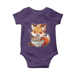 Kawaii Fox Ramen Japanese Baby Onesie Japanese Anime Otaku Manga Cute Graphic TS02 Purple Print Your Wear