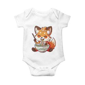 Kawaii Fox Ramen Japanese Baby Onesie Japanese Anime Otaku Manga Cute Graphic TS02 White Print Your Wear