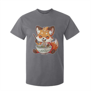 Kawaii Fox Ramen Japanese T Shirt For Kid Japanese Anime Otaku Manga Cute Graphic TS02 Charcoal Print Your Wear