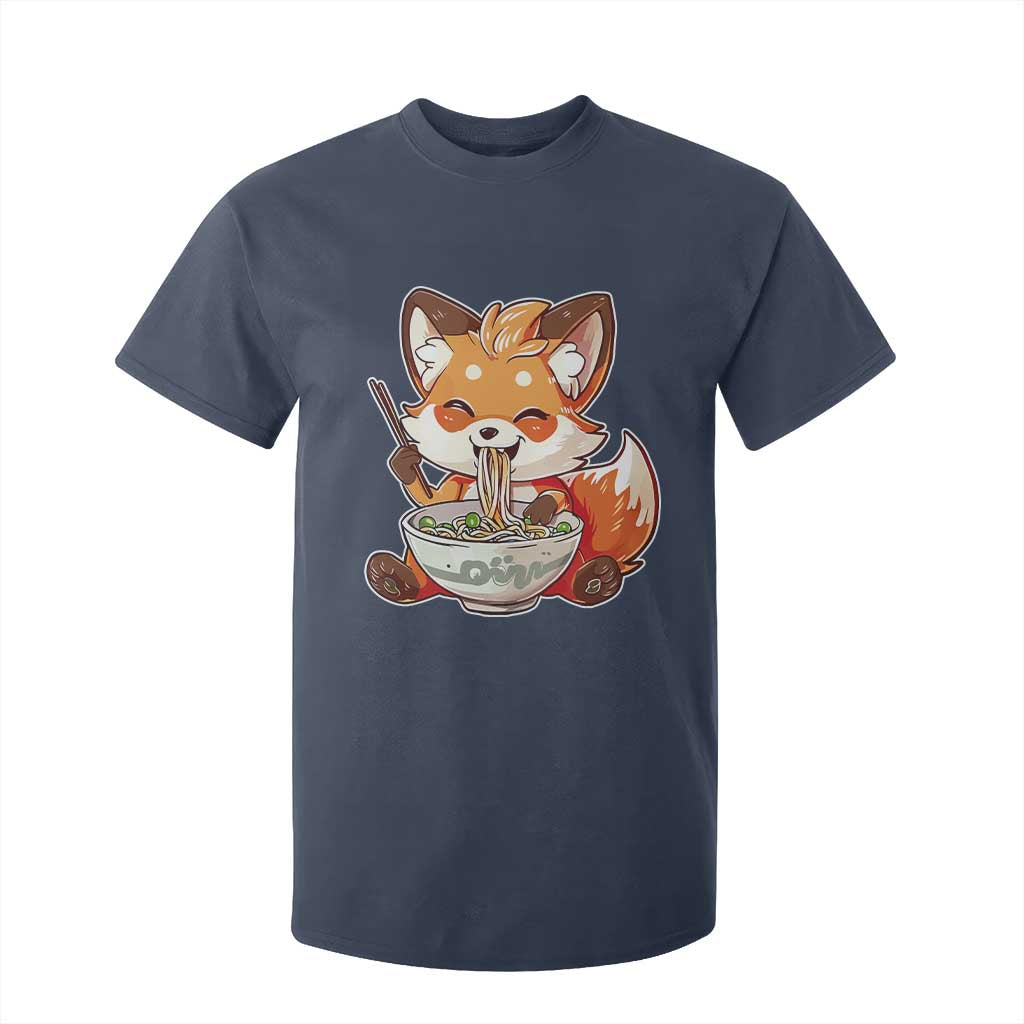 Kawaii Fox Ramen Japanese T Shirt For Kid Japanese Anime Otaku Manga Cute Graphic TS02 Navy Print Your Wear