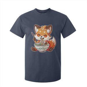 Kawaii Fox Ramen Japanese T Shirt For Kid Japanese Anime Otaku Manga Cute Graphic TS02 Navy Print Your Wear