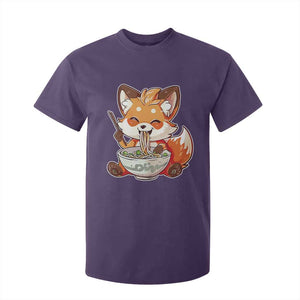 Kawaii Fox Ramen Japanese T Shirt For Kid Japanese Anime Otaku Manga Cute Graphic TS02 Purple Print Your Wear
