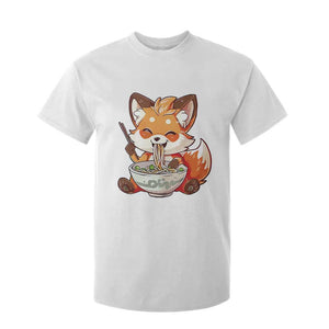 Kawaii Fox Ramen Japanese T Shirt For Kid Japanese Anime Otaku Manga Cute Graphic TS02 White Print Your Wear