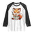 Kawaii Fox Ramen Japanese Raglan Shirt Japanese Anime Otaku Manga Cute Graphic TS02 White Black Print Your Wear