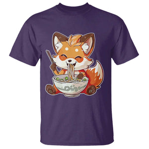 Kawaii Fox Ramen Japanese T Shirt Japanese Anime Otaku Manga Cute Graphic TS02 Purple Print Your Wear