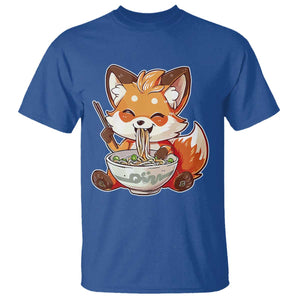 Kawaii Fox Ramen Japanese T Shirt Japanese Anime Otaku Manga Cute Graphic TS02 Royal Blue Print Your Wear