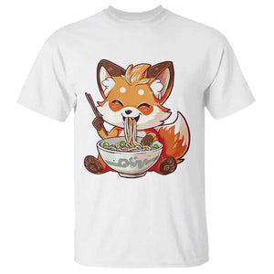 Kawaii Fox Ramen Japanese T Shirt Japanese Anime Otaku Manga Cute Graphic TS02 White Print Your Wear