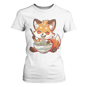 Kawaii Fox Ramen Japanese T Shirt For Women Japanese Anime Otaku Manga Cute Graphic TS02 White Print Your Wear