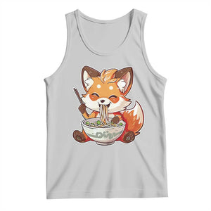 Kawaii Fox Ramen Japanese Tank Top Japanese Anime Otaku Manga Cute Graphic TS02 Ash Print Your Wear