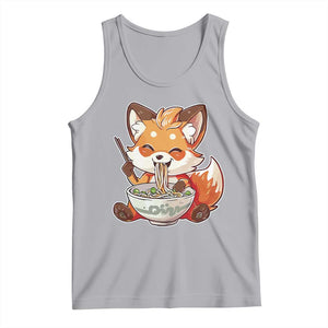 Kawaii Fox Ramen Japanese Tank Top Japanese Anime Otaku Manga Cute Graphic TS02 Athletic Heather Print Your Wear