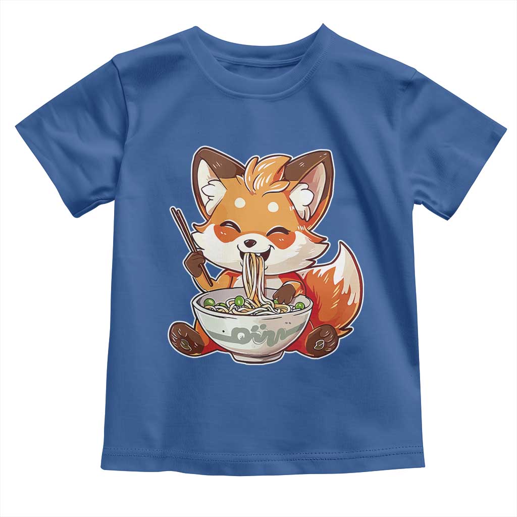 Kawaii Fox Ramen Japanese Toddler T Shirt Japanese Anime Otaku Manga Cute Graphic TS02 Royal Blue Print Your Wear