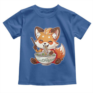 Kawaii Fox Ramen Japanese Toddler T Shirt Japanese Anime Otaku Manga Cute Graphic TS02 Royal Blue Print Your Wear