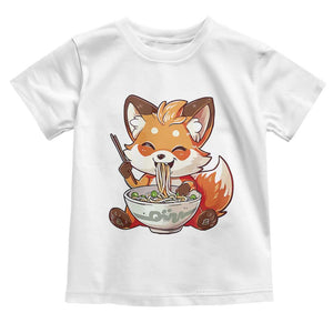 Kawaii Fox Ramen Japanese Toddler T Shirt Japanese Anime Otaku Manga Cute Graphic TS02 White Print Your Wear