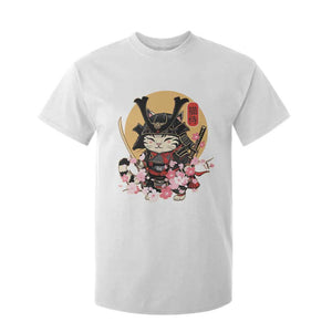 Japanese Samurai Cat T Shirt For Kid Ancient Ninja Kitten Warrior Tattoo Kawaii Otaku Retro TS02 White Print Your Wear