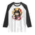 Japanese Samurai Cat Raglan Shirt Ancient Ninja Kitten Warrior Tattoo Kawaii Otaku Retro TS02 White Black Print Your Wear
