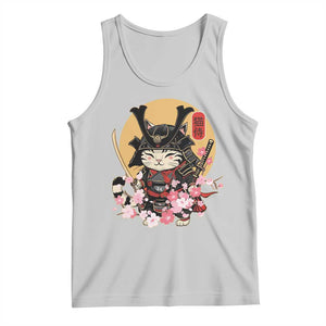 Japanese Samurai Cat Tank Top Ancient Ninja Kitten Warrior Tattoo Kawaii Otaku Retro TS02 Ash Print Your Wear