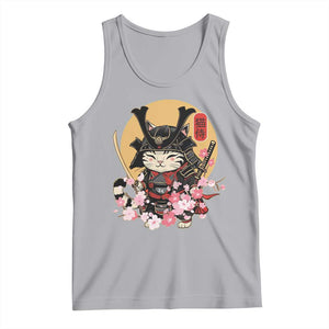 Japanese Samurai Cat Tank Top Ancient Ninja Kitten Warrior Tattoo Kawaii Otaku Retro TS02 Athletic Heather Print Your Wear