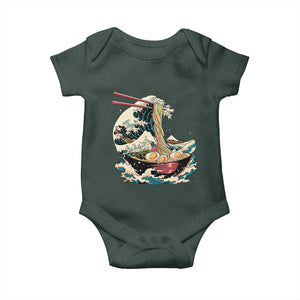 Japanese Kanagawa Wave Ramen Bowl Graphic Baby Onesie Retro Anime Noodles Art TS02 Print Your Wear