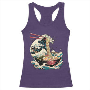Japanese Kanagawa Wave Ramen Bowl Graphic Racerback Tank Top Retro Anime Noodles Art TS02 Purple Print Your Wear