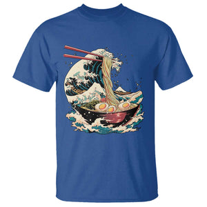 Japanese Kanagawa Wave Ramen Bowl Graphic T Shirt Retro Anime Noodles Art TS02 Royal Blue Print Your Wear