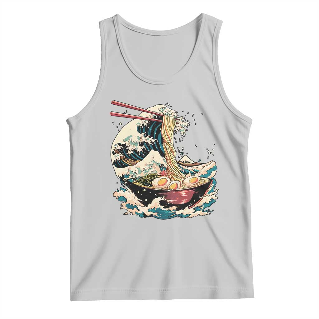 Japanese Kanagawa Wave Ramen Bowl Graphic Tank Top Retro Anime Noodles Art TS02 Ash Print Your Wear
