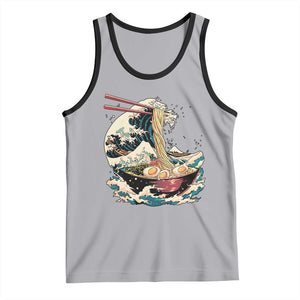 Japanese Kanagawa Wave Ramen Bowl Graphic Tank Top Retro Anime Noodles Art TS02 Athletic Heather Black Print Your Wear