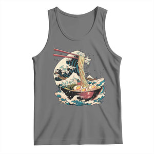 Japanese Kanagawa Wave Ramen Bowl Graphic Tank Top Retro Anime Noodles Art TS02 Black Heather Print Your Wear