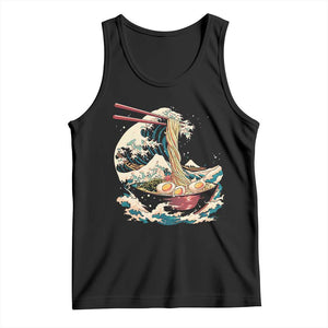 Japanese Kanagawa Wave Ramen Bowl Graphic Tank Top Retro Anime Noodles Art TS02 Black Print Your Wear