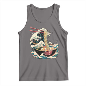 Japanese Kanagawa Wave Ramen Bowl Graphic Tank Top Retro Anime Noodles Art TS02 Deep Heather Print Your Wear