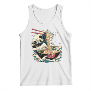 Japanese Kanagawa Wave Ramen Bowl Graphic Tank Top Retro Anime Noodles Art TS02 White Print Your Wear