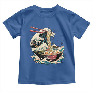 Japanese Kanagawa Wave Ramen Bowl Graphic Toddler T Shirt Retro Anime Noodles Art TS02 Royal Blue Print Your Wear