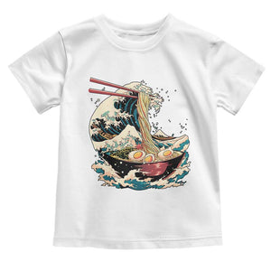 Japanese Kanagawa Wave Ramen Bowl Graphic Toddler T Shirt Retro Anime Noodles Art TS02 White Print Your Wear