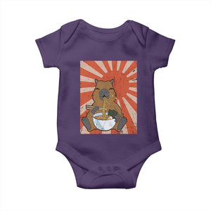 Kawaii Capybara Ramen Baby Onesie Cute Capy Meme Japanese Noodles Lover TS02 Purple Print Your Wear