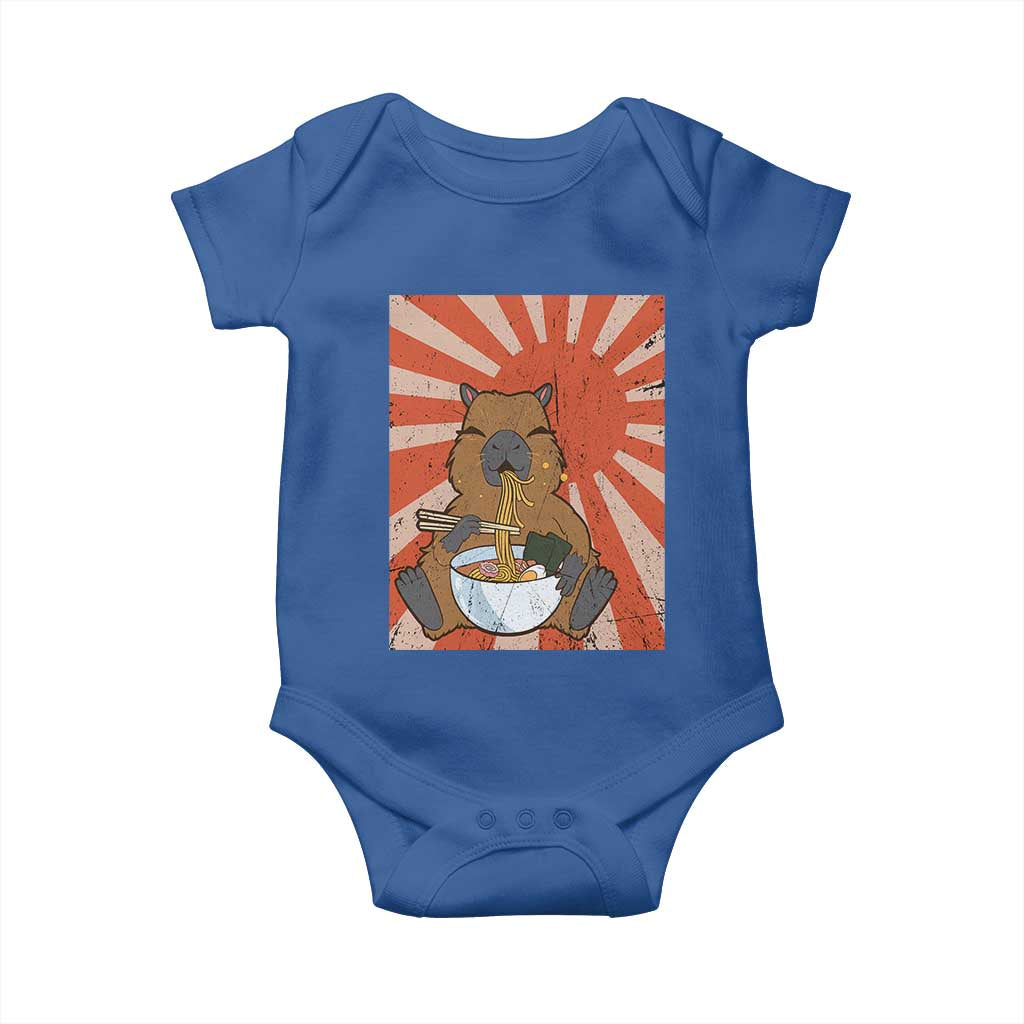 Kawaii Capybara Ramen Baby Onesie Cute Capy Meme Japanese Noodles Lover TS02 Royal Blue Print Your Wear