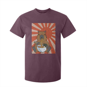 Kawaii Capybara Ramen T Shirt For Kid Cute Capy Meme Japanese Noodles Lover TS02 Maroon Print Your Wear