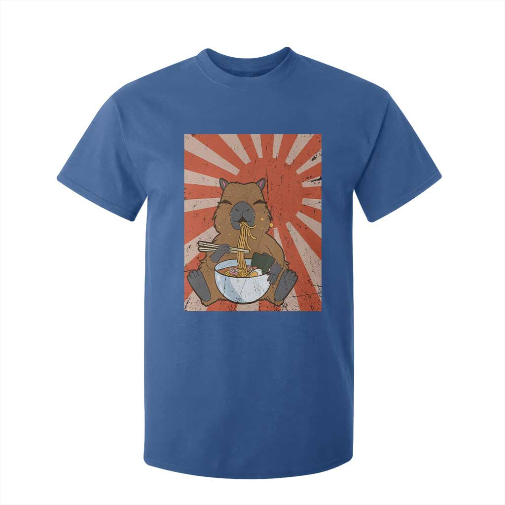 Kawaii Capybara Ramen T Shirt For Kid Cute Capy Meme Japanese Noodles Lover TS02 Royal Blue Print Your Wear