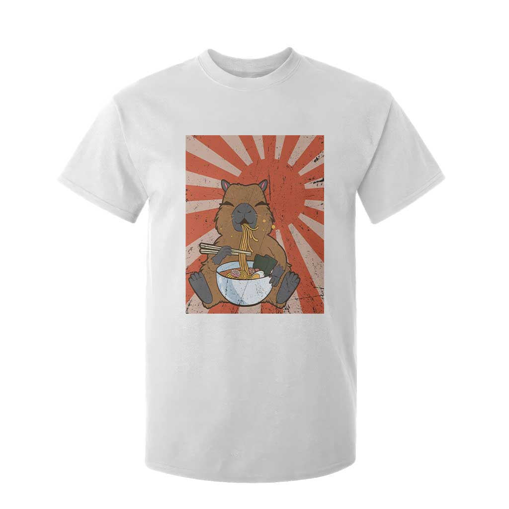 Kawaii Capybara Ramen T Shirt For Kid Cute Capy Meme Japanese Noodles Lover TS02 White Print Your Wear